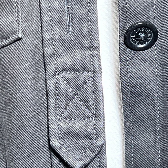 Zadig & Voltaire Black Cotton Military Style Jacket w Embroidery Size Small - Picture 10 of 16